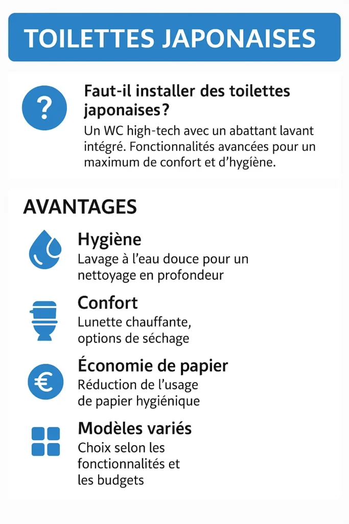 Avatange des toilettes japonaises